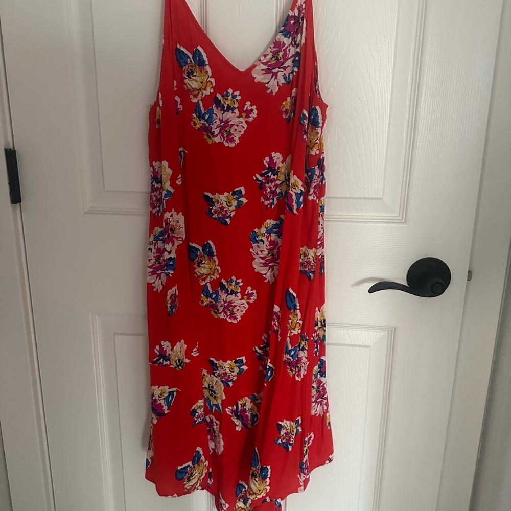 Floral Red Sleeveless Dress